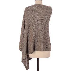 J Jill Brown Wool Blend Sweater Poncho one Size OS